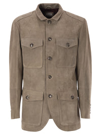 BRUNELLO CUCINELLI Brunello Cucinelli Men Suede Leather Safari Jacket With Patch Pockets
