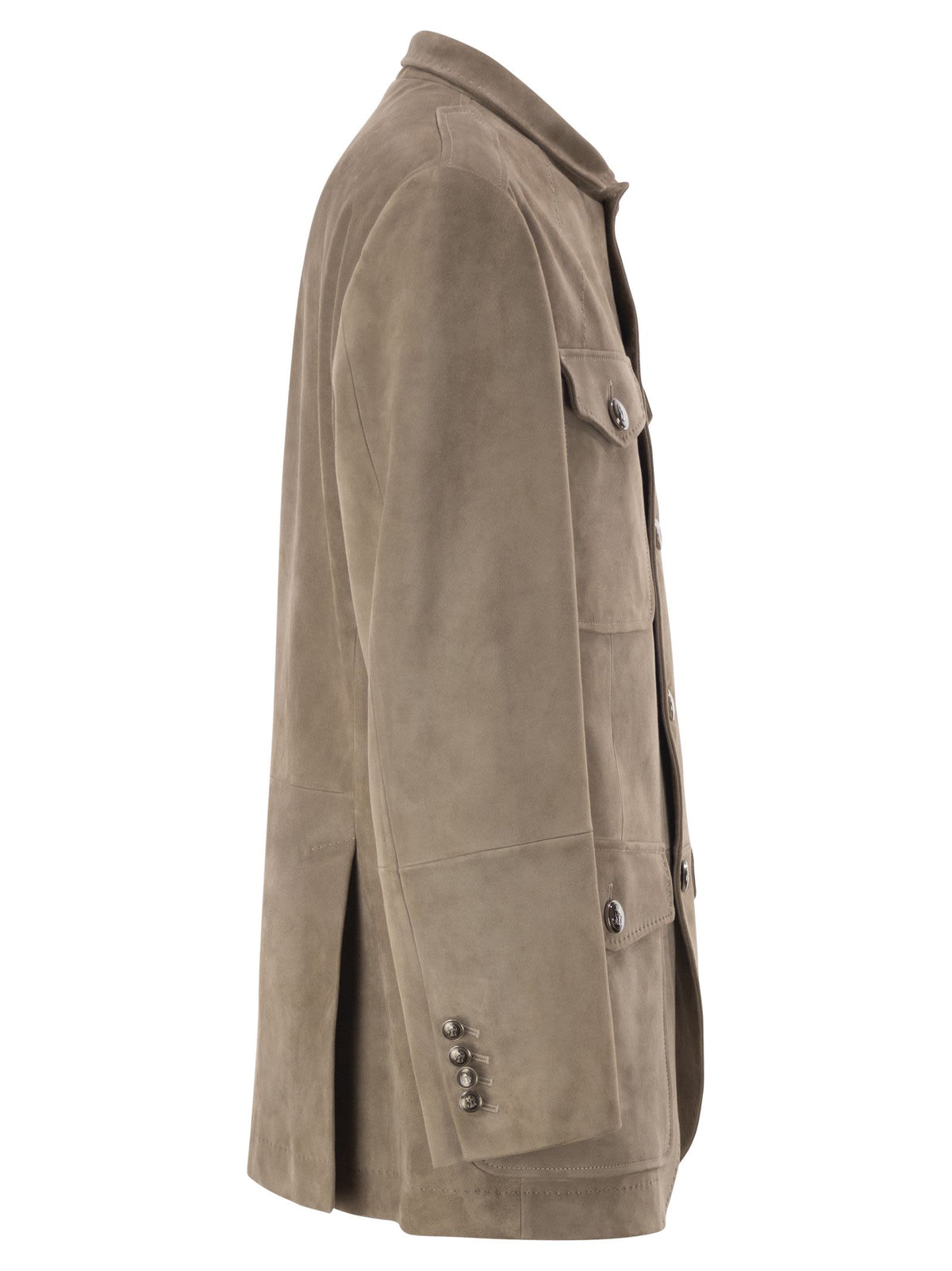 BRUNELLO CUCINELLI Brunello Cucinelli Men Suede Leather Safari Jacket With Patch Pockets