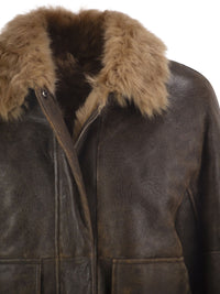 Brunello Cucinelli Women Sheepskin Jacket With Fur Collar