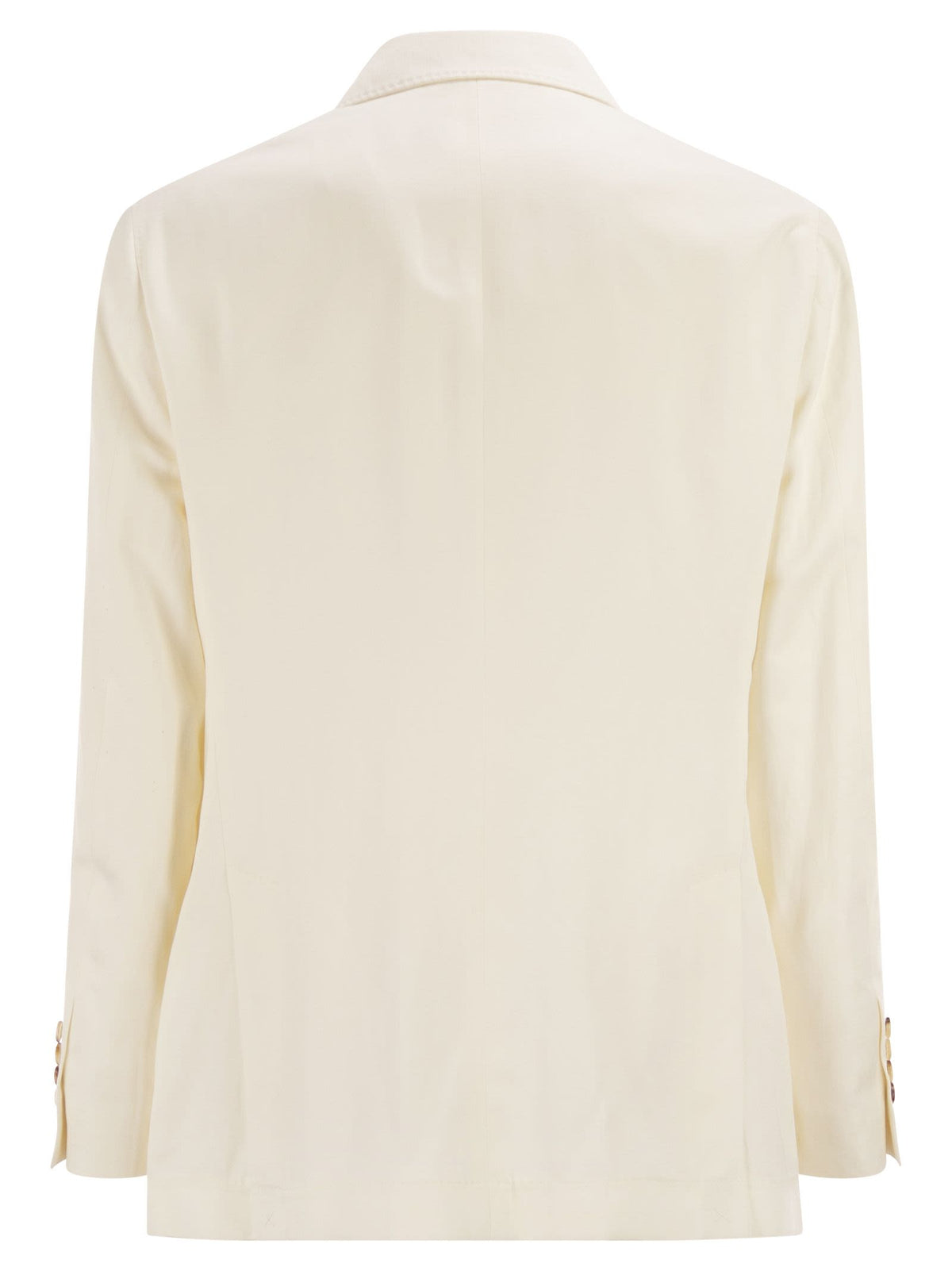 Brunello Cucinelli Men Double-Breasted Jacket In Silk And Linen