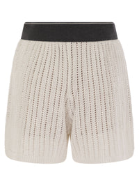 Brunello Cucinelli Women Cotton Net Knit Shorts