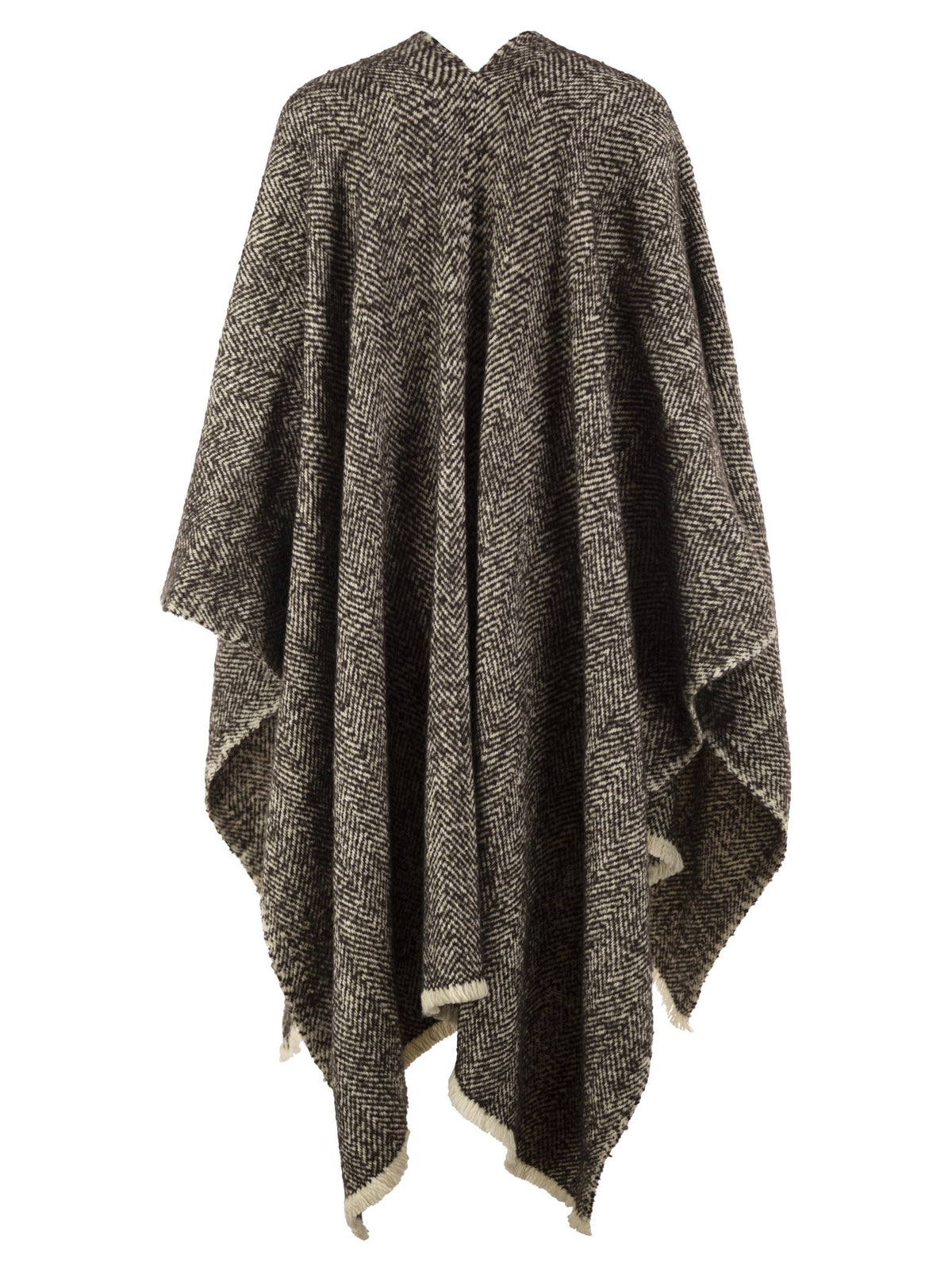 Brunello Cucinelli Women Herringbone Wool, Cashmere And Alpaca Cape