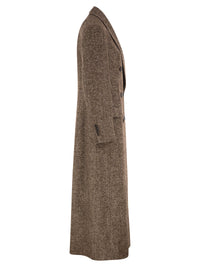 Brunello Cucinelli Women Double-Breasted Wool And Alpaca Herringbone Coat