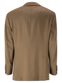 Brunello Cucinelli Men Double-Breasted Pure Camel Hair Blazer With Gold-Tone Buttons