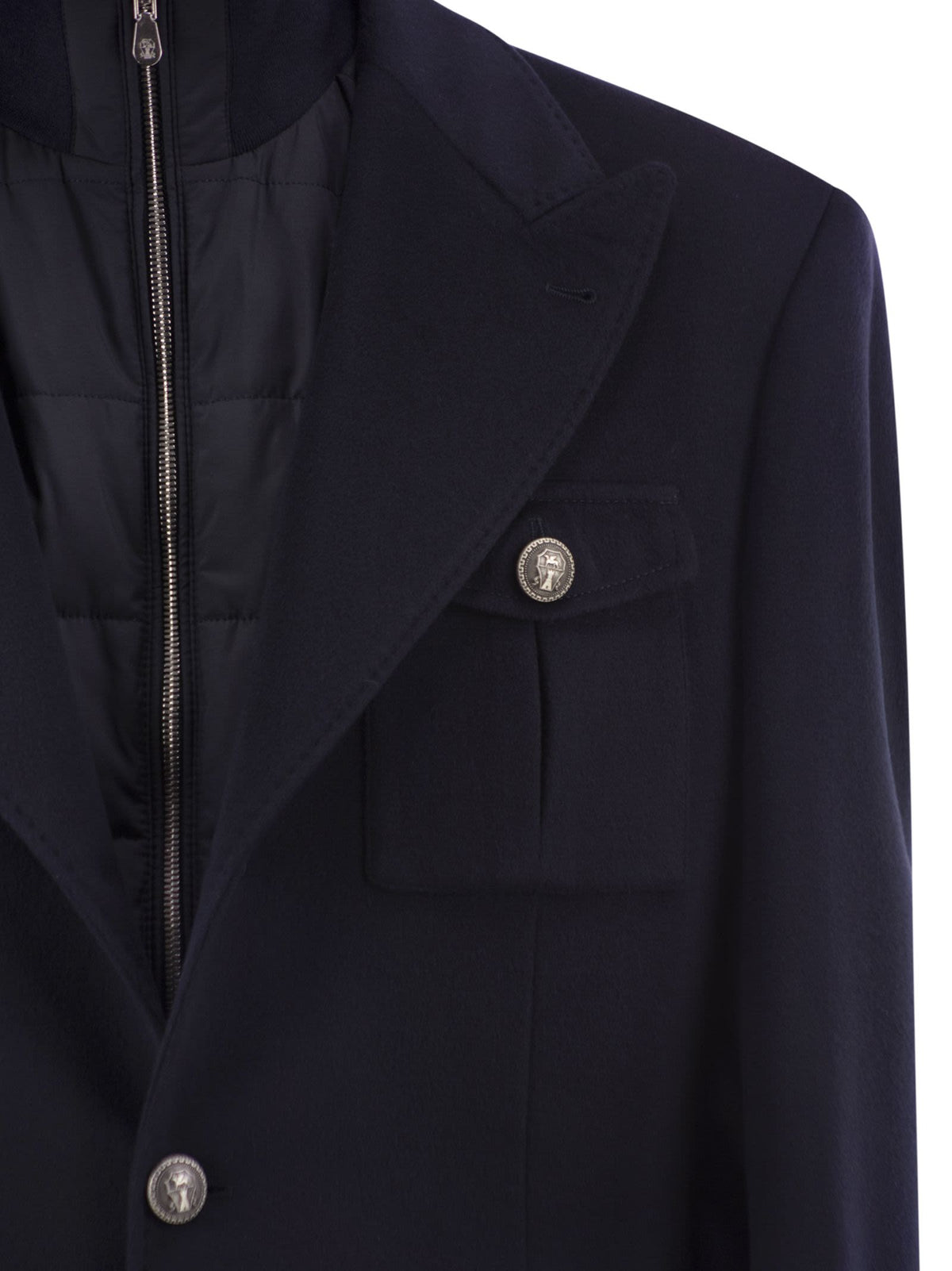 Brunello Cucinelli Men Virgin Wool Jacket With Removable Padded Gilet