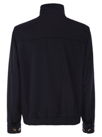 Brunello Cucinelli Men Virgin Wool Bomber Jacket With Stand Collar