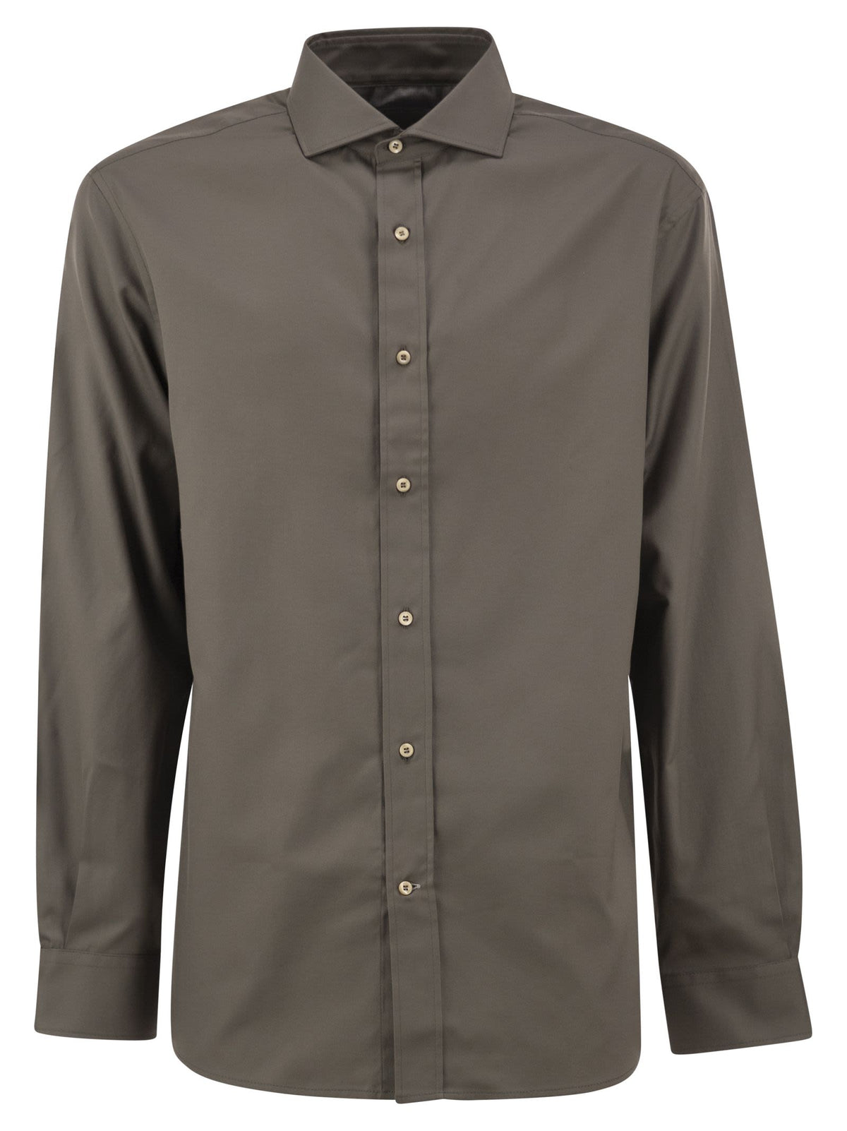 Brunello Cucinelli Men Cotton Poplin Shirt