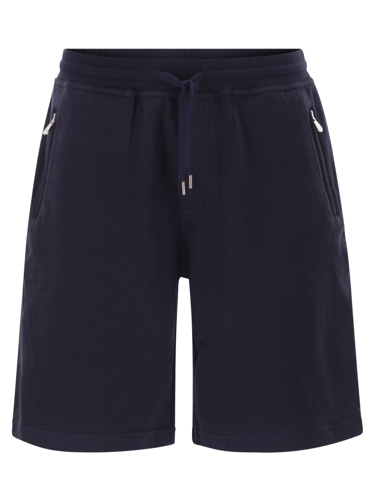 Brunello Cucinelli Men Techno Cotton Fleece Bermuda Shorts