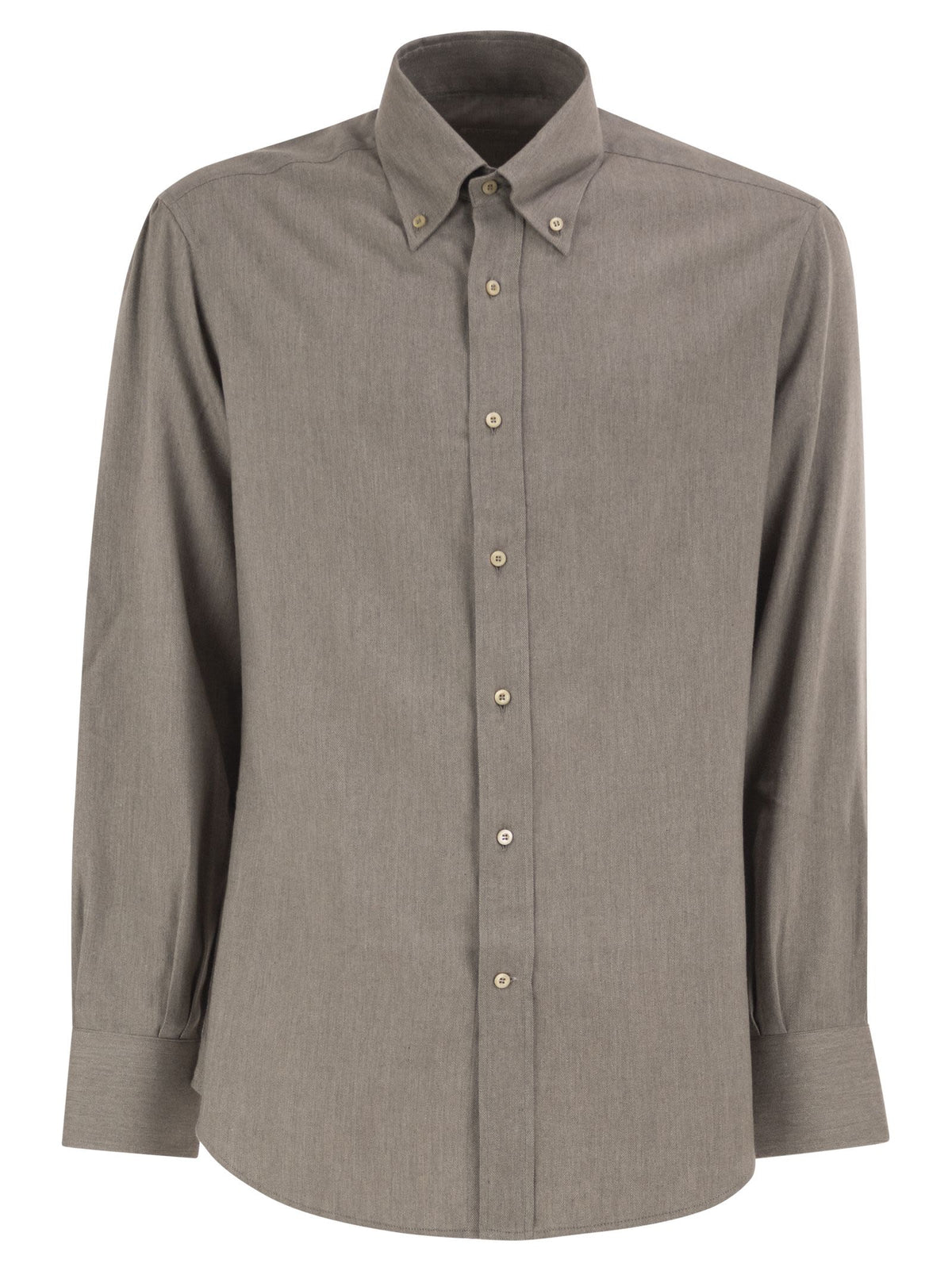 Brunello Cucinelli Men Cotton And Lyocell Button-Down Shirt