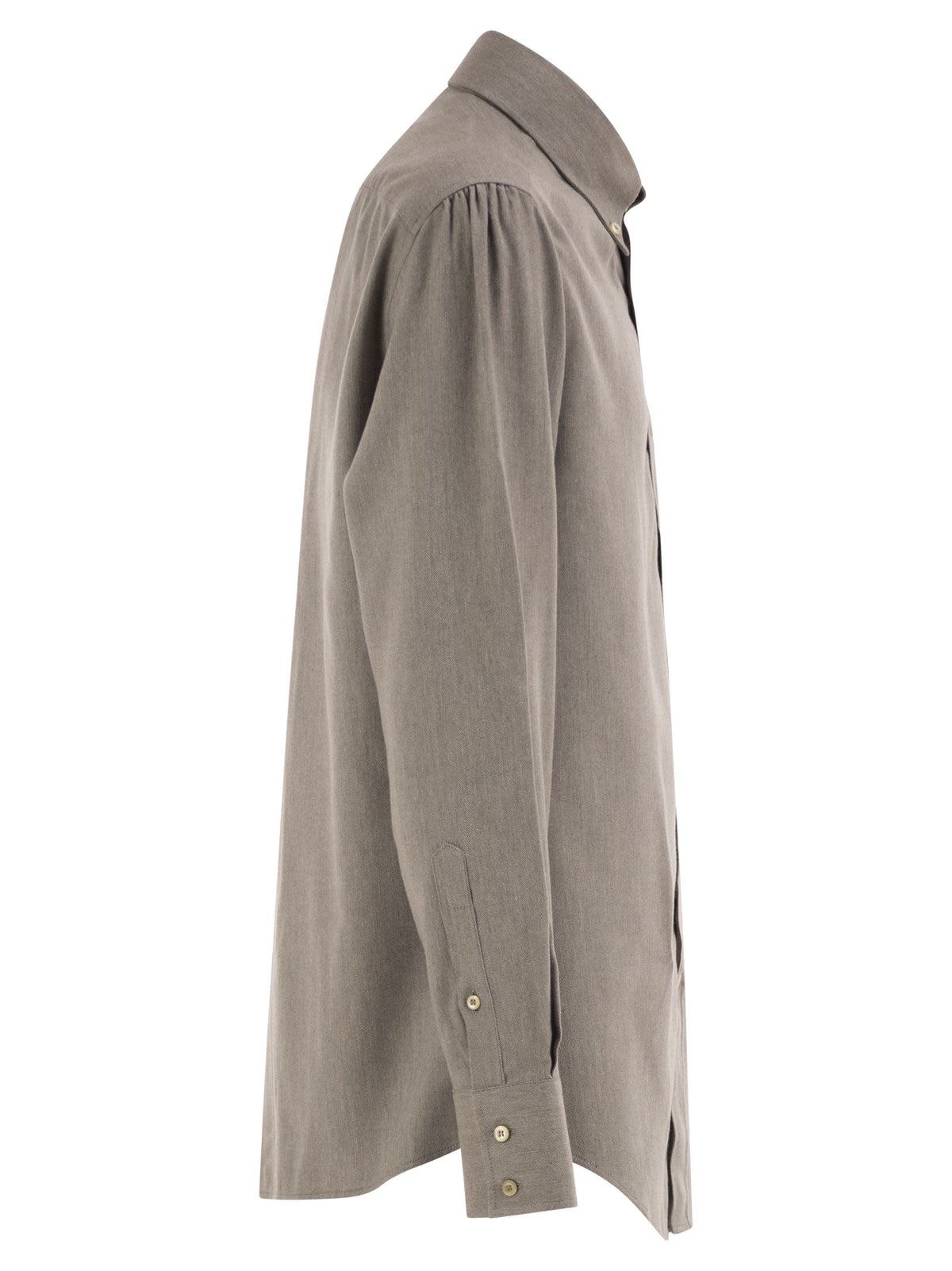 Brunello Cucinelli Men Cotton And Lyocell Button-Down Shirt