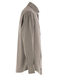 Brunello Cucinelli Men Cotton And Lyocell Button-Down Shirt