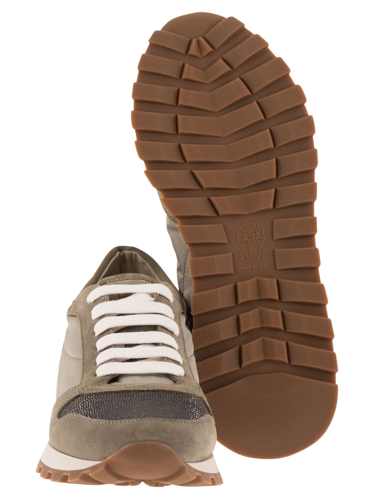 Brunello Cucinelli Women Techno Fabric Runners With Precious Toe