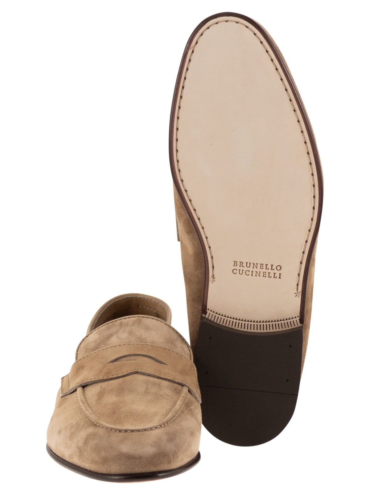 Brunello Cucinelli Men Soft Suede Penny Loafer