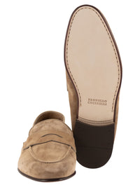 Brunello Cucinelli Men Soft Suede Penny Loafer