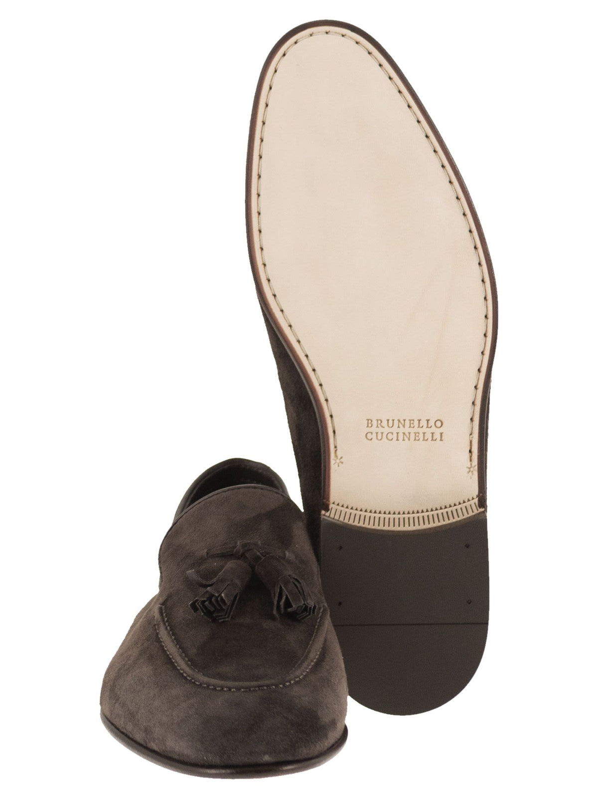 Brunello Cucinelli Men Suede Moccasins With Tassels
