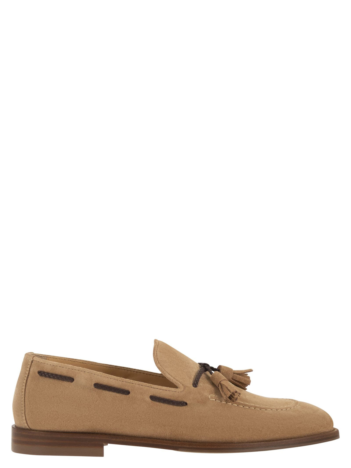 Brunello Cucinelli Men Suede Loafers With Tassels