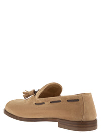 Brunello Cucinelli Men Suede Loafers With Tassels