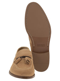 Brunello Cucinelli Men Suede Loafers With Tassels