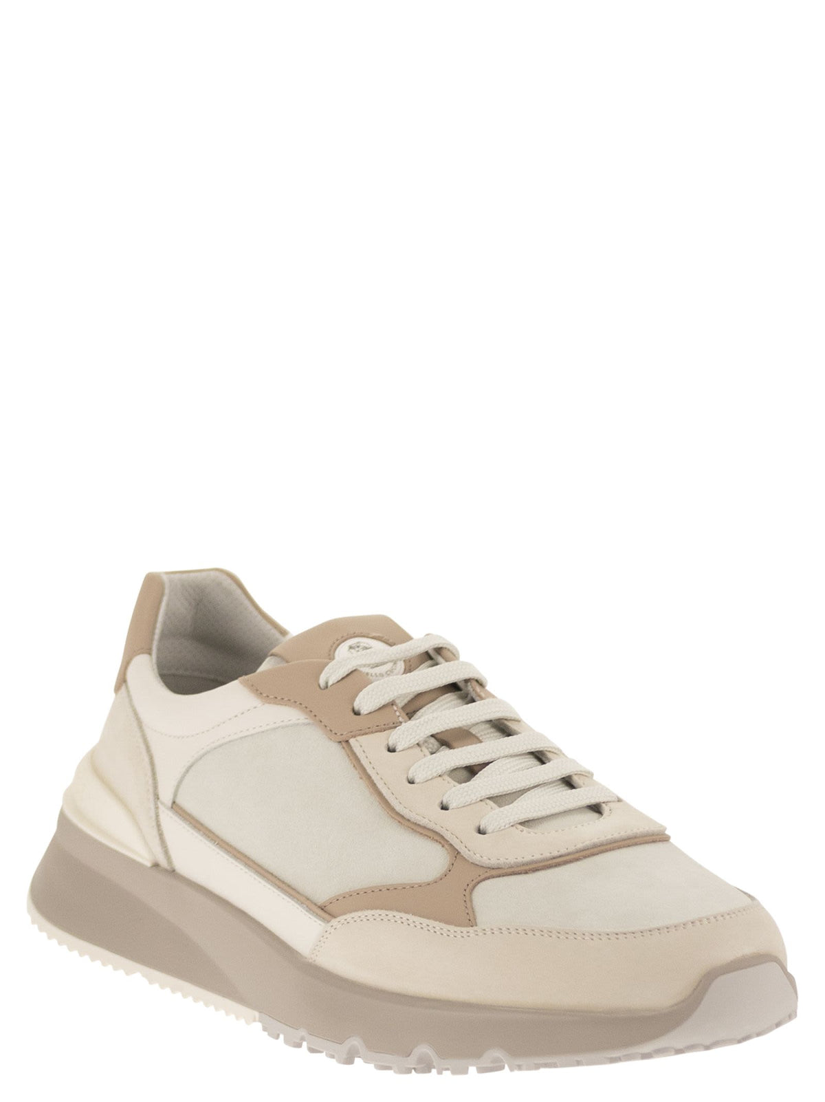 Brunello Cucinelli Men Multicolour Leather And Suede Runner Sneakers