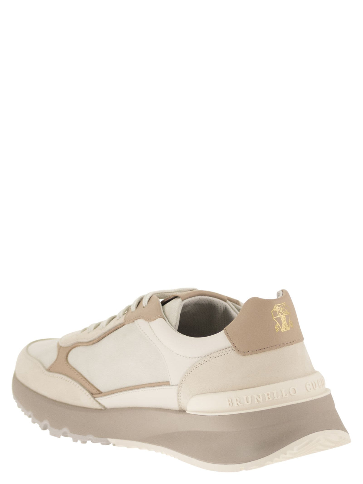 Brunello Cucinelli Men Multicolour Leather And Suede Runner Sneakers