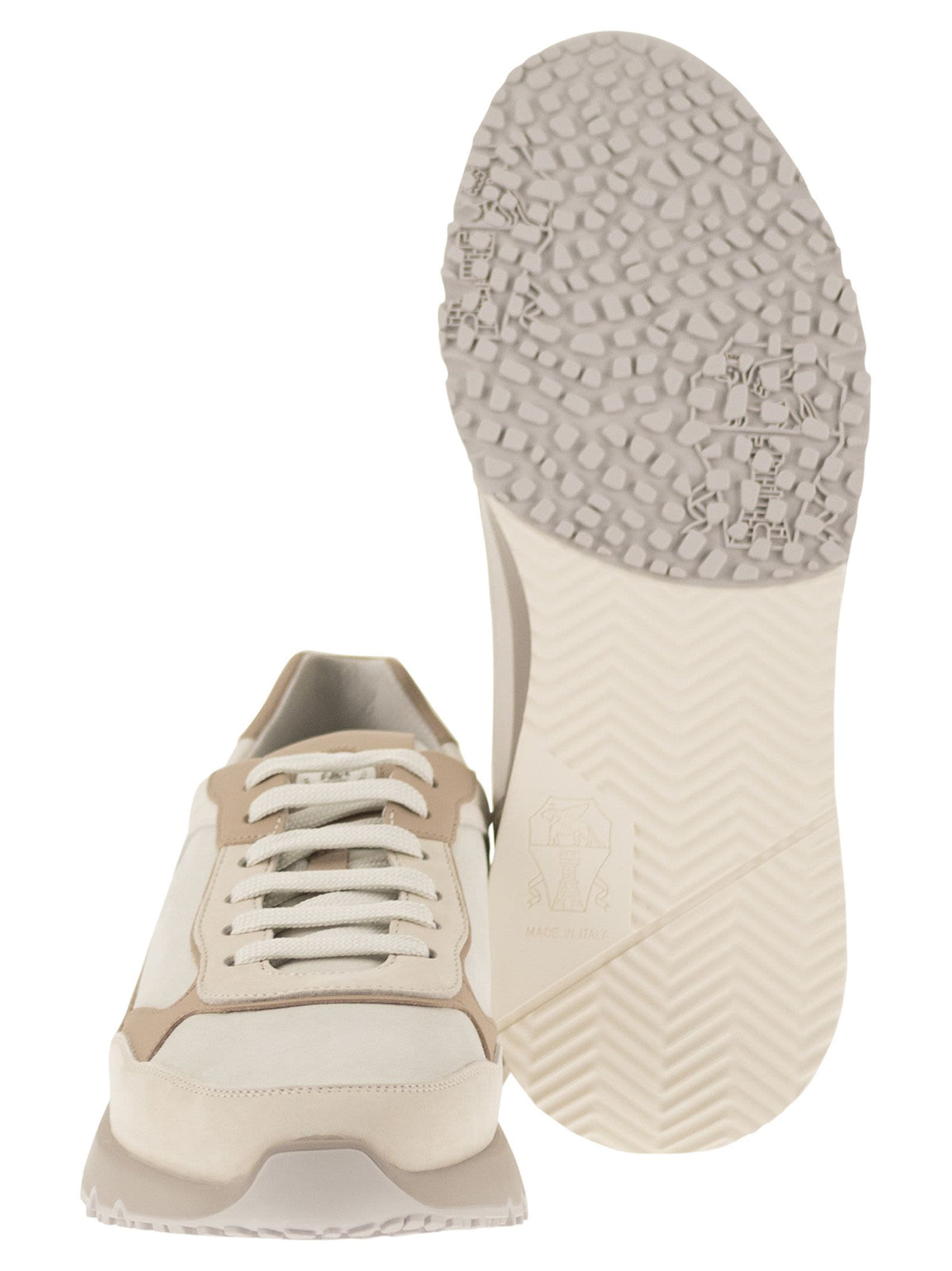 Brunello Cucinelli Men Multicolour Leather And Suede Runner Sneakers