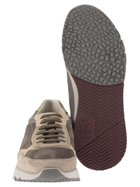 Brunello Cucinelli Men Multicolour Leather And Suede Runner Sneakers