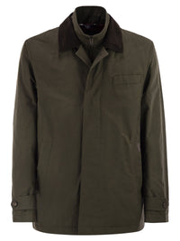 Fay Men Short Morning Raincoat In Cotton And Nylon Faille