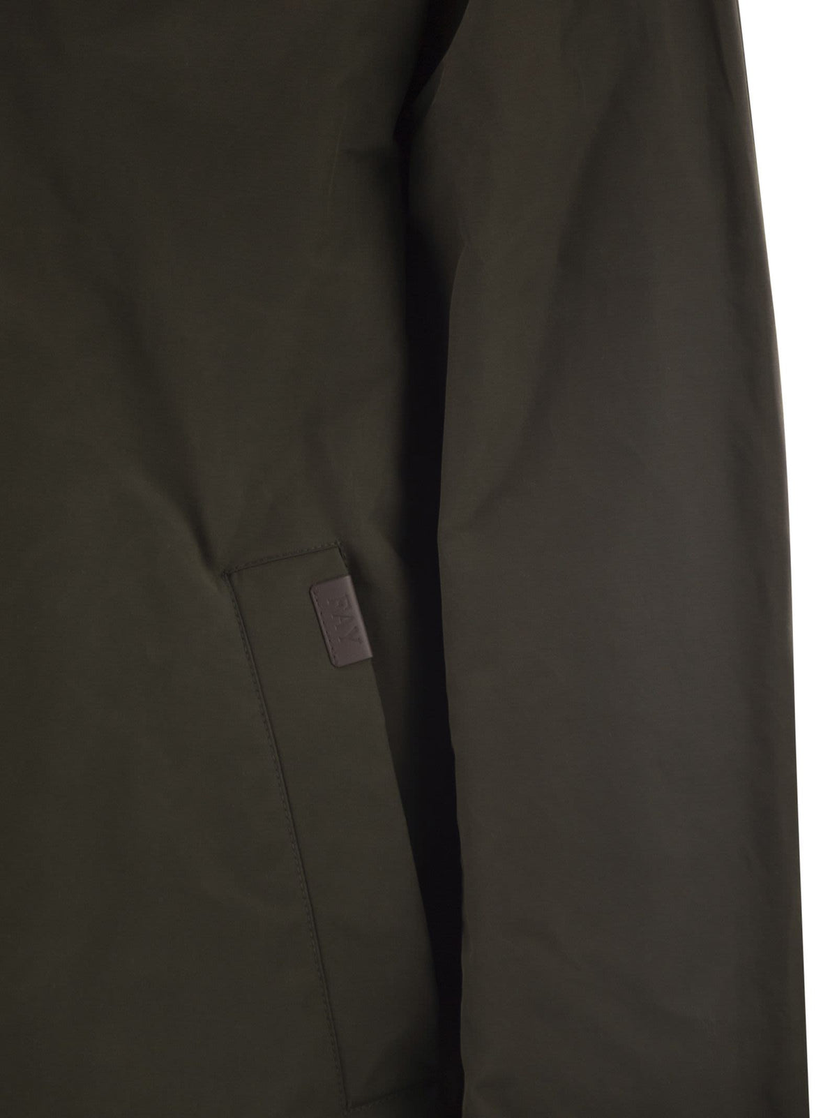 Fay Men Short Morning Raincoat In Cotton And Nylon Faille