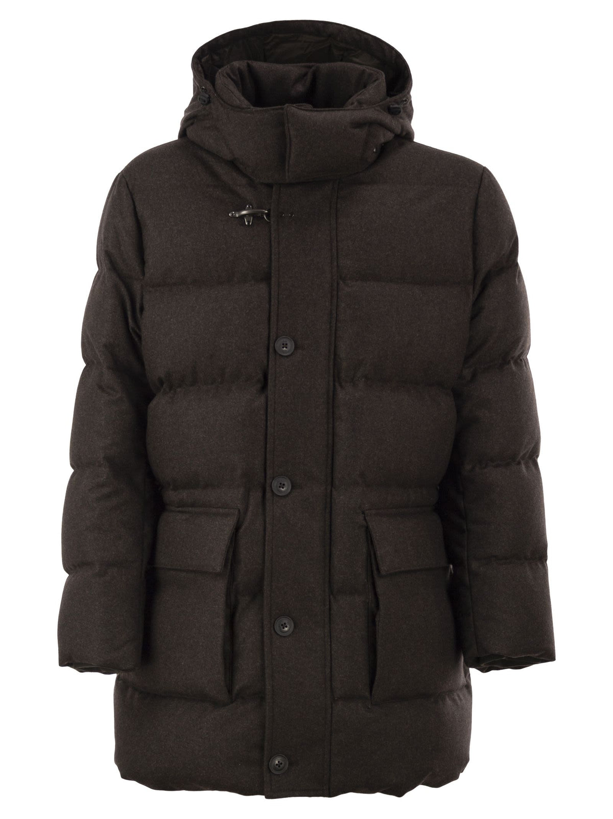 Fay Men Pure Virgin Wool Hooded Down Coat