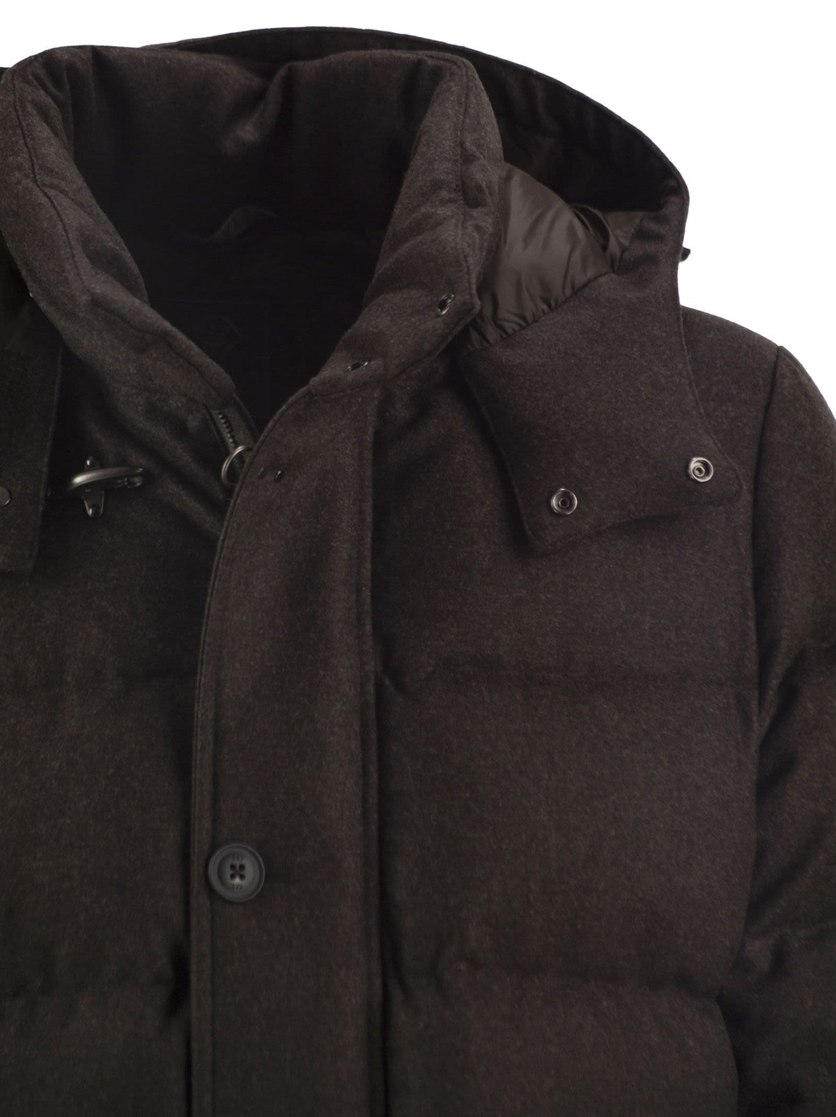 Fay Men Pure Virgin Wool Hooded Down Coat