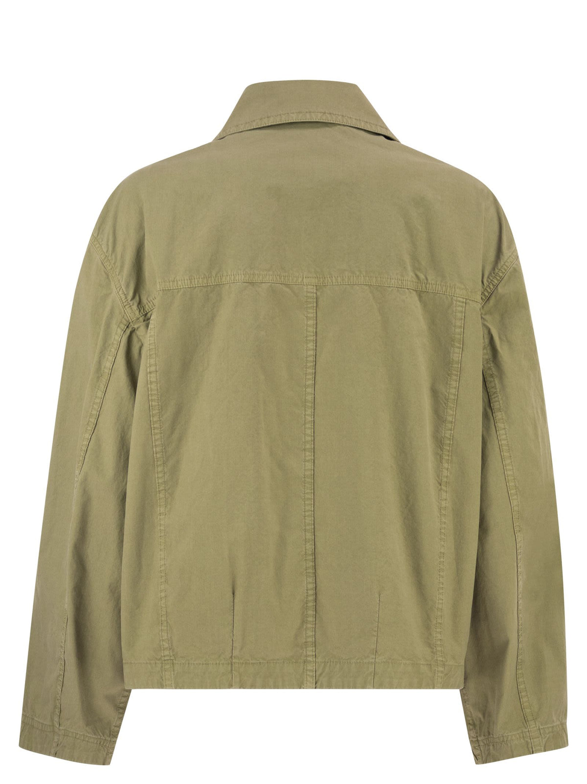 Fay Women Cropped Technical Cotton Jacket With Signature Hook Fastening