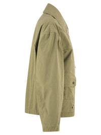 Fay Women Cropped Technical Cotton Jacket With Signature Hook Fastening