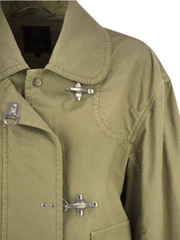 Fay Women Cropped Technical Cotton Jacket With Signature Hook Fastening