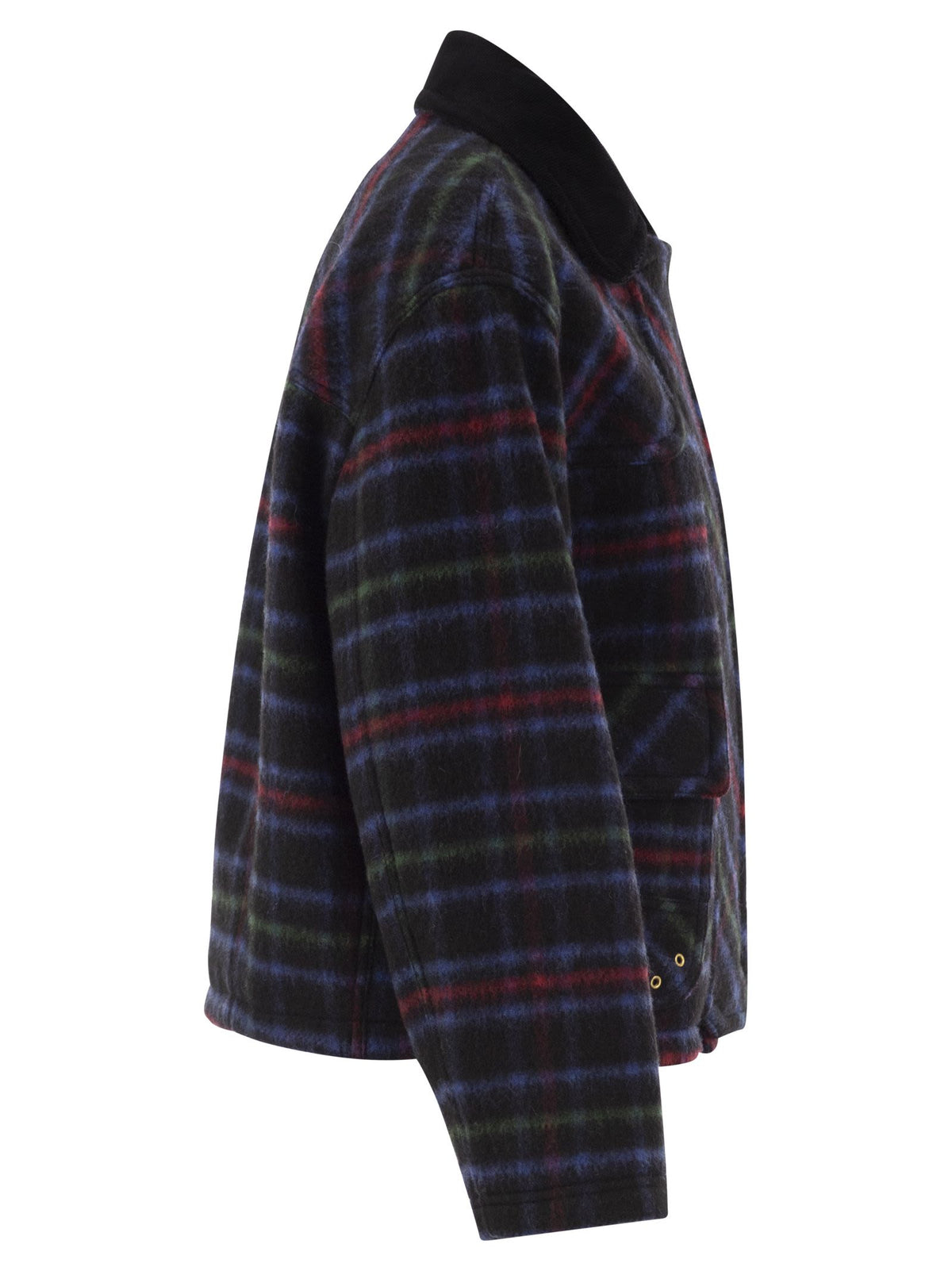 Fay Women Checked Wool-Blend Jacket With Hook Fastenings