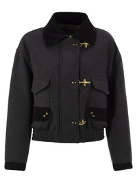 Fay Women Cropped Cotton-Blend Jacket With Fay Hooks
