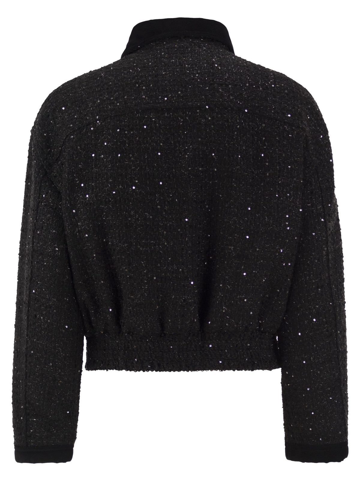 Fay Women Cropped Tweed Jacket With Sequins And Fay Hooks