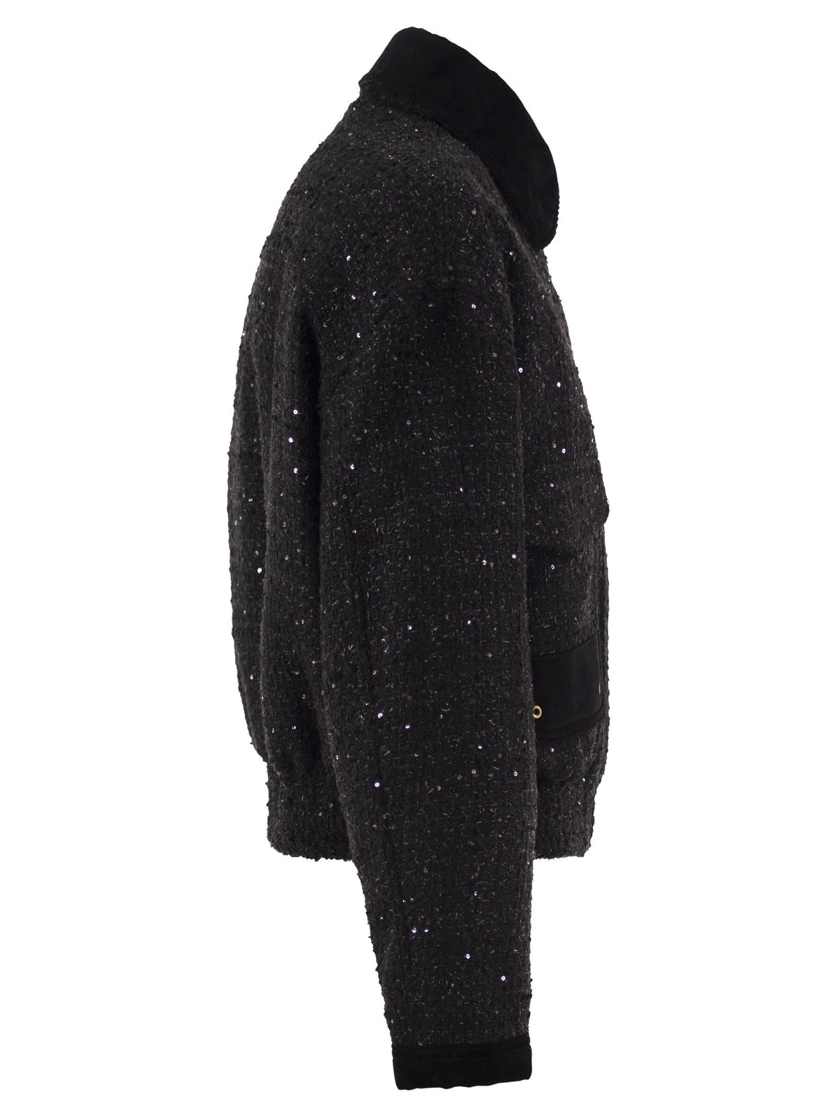 Fay Women Cropped Tweed Jacket With Sequins And Fay Hooks