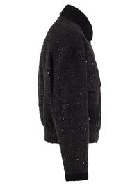 Fay Women Cropped Tweed Jacket With Sequins And Fay Hooks