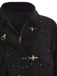 Fay Women Cropped Tweed Jacket With Sequins And Fay Hooks
