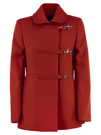 Fay Women Wool-Blend Short Coat With 3 Ganci