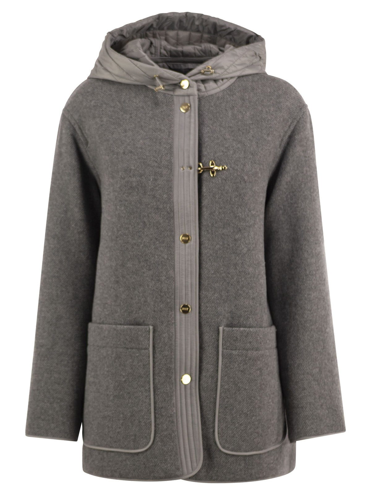 FAY Fay Women Wool-Blend Coat With Padded Hood