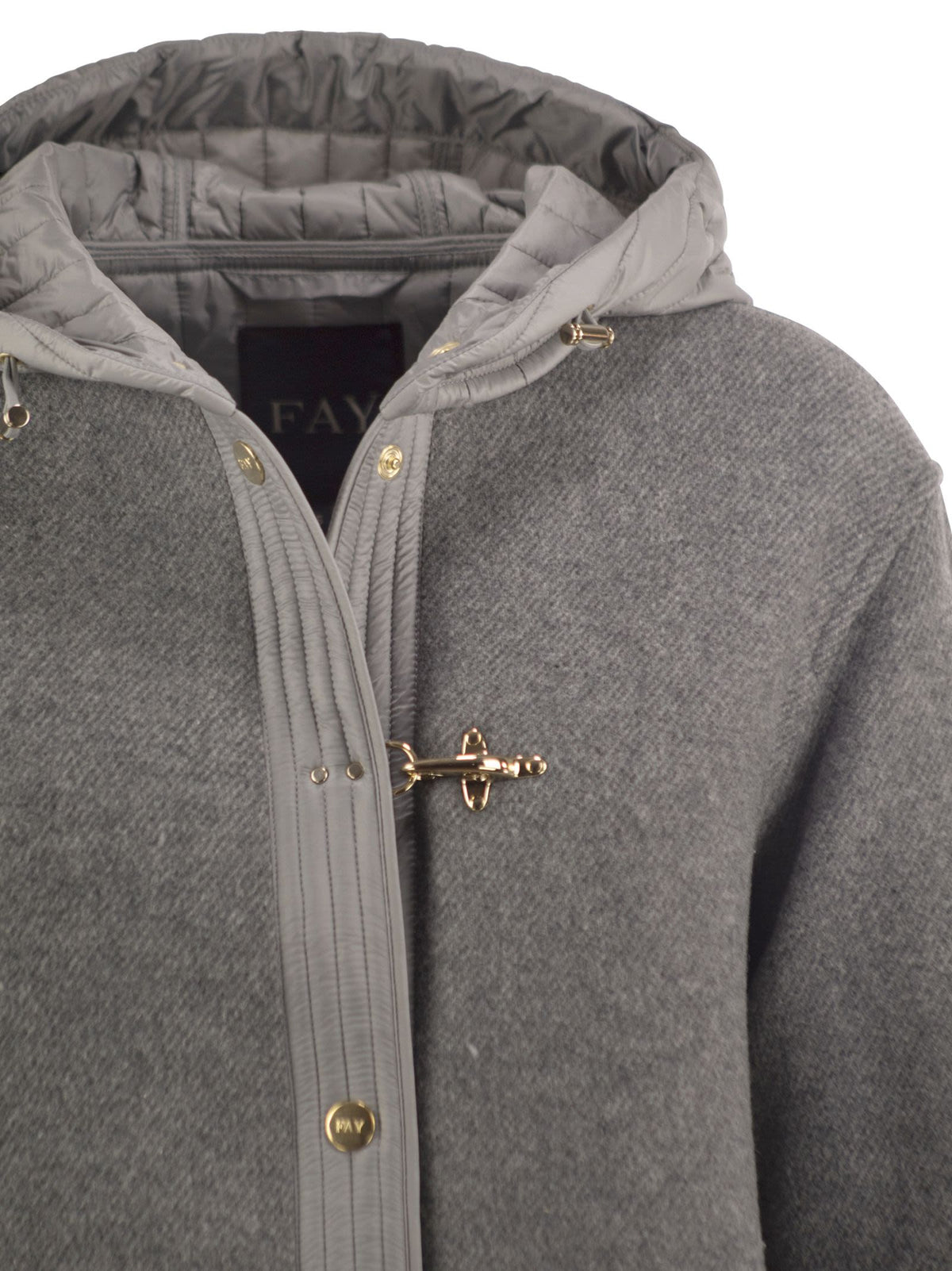 FAY Fay Women Wool-Blend Coat With Padded Hood
