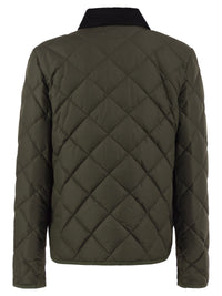 Fay Women Quilted Jacket With Corduroy Collar And Fay Hook