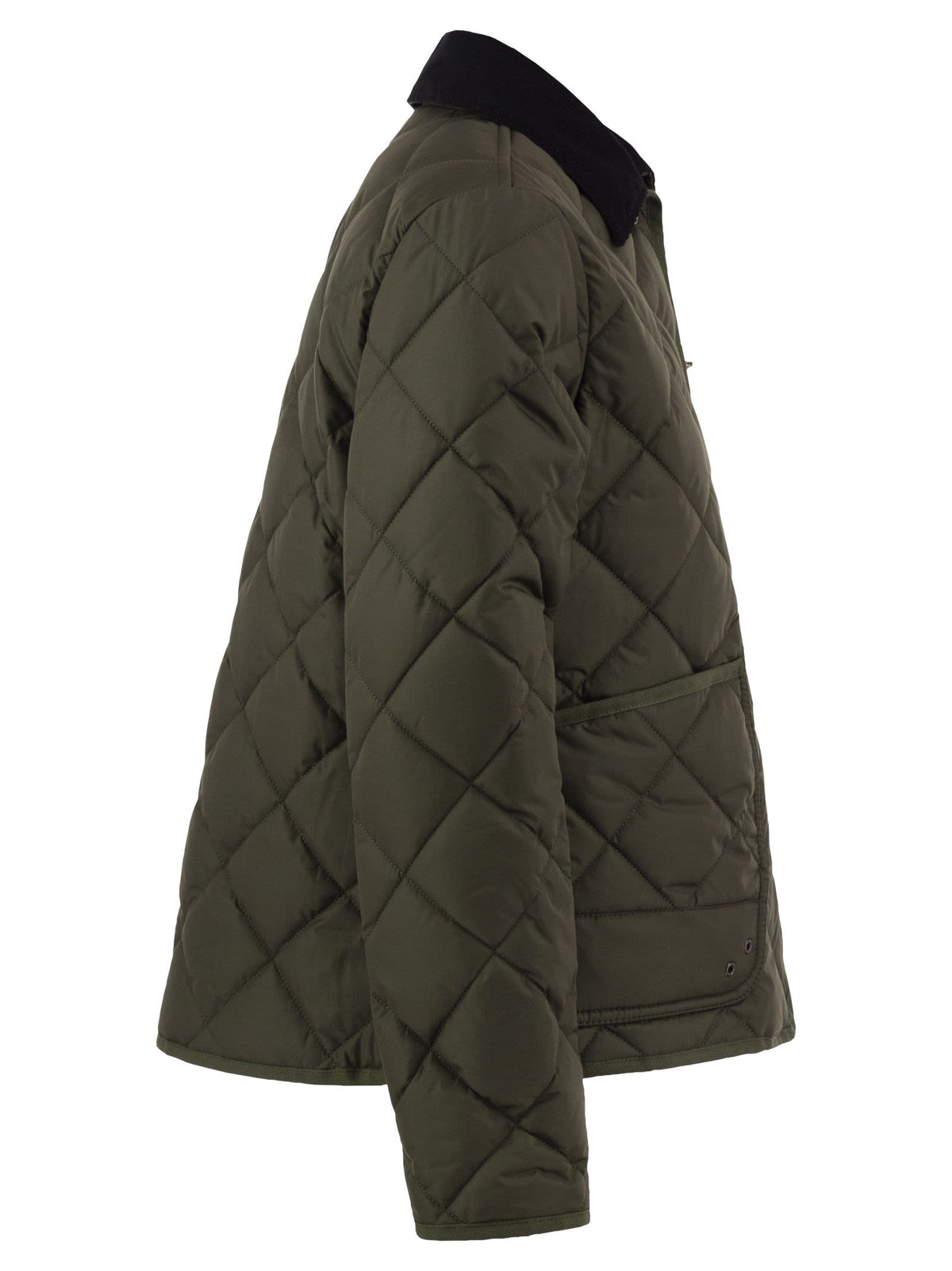 Fay Women Quilted Jacket With Corduroy Collar And Fay Hook