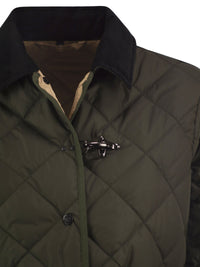 Fay Women Quilted Jacket With Corduroy Collar And Fay Hook