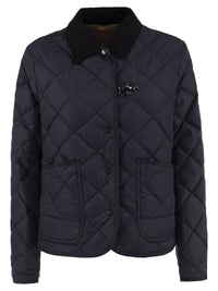 FAY Fay Women Quilted Jacket With Corduroy Collar And Fay Hook
