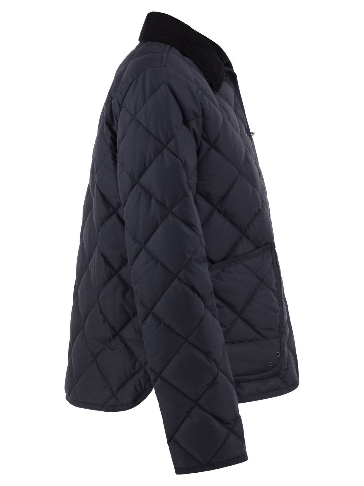 FAY Fay Women Quilted Jacket With Corduroy Collar And Fay Hook