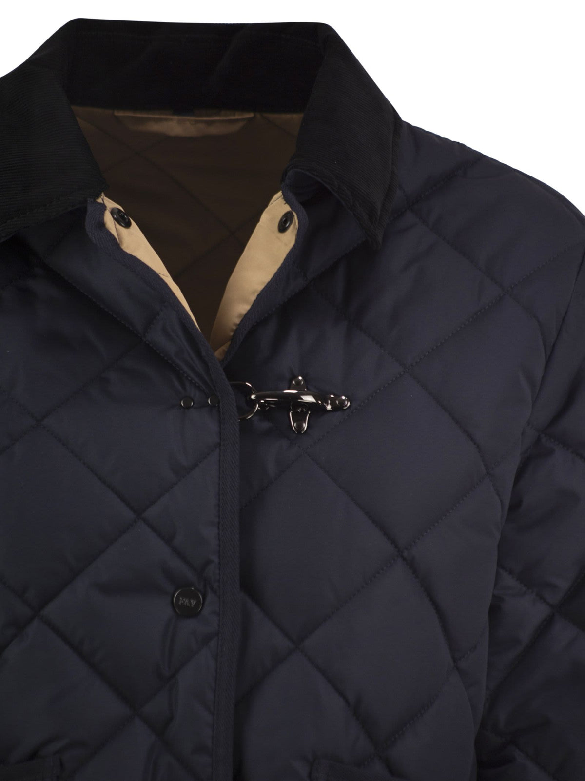 FAY Fay Women Quilted Jacket With Corduroy Collar And Fay Hook