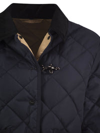 FAY Fay Women Quilted Jacket With Corduroy Collar And Fay Hook
