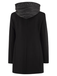 Fay Women Virgin Wool And Cashmere Blend Coat With Padded Hood
